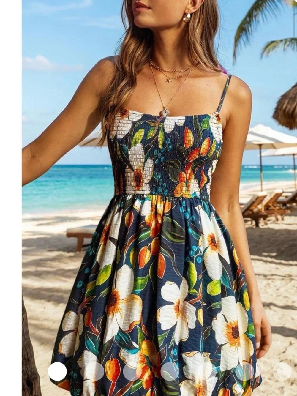 Cupshe’s Tropic Floral Mini Sundress with Bubble Hem